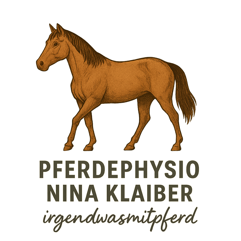 Pferdephysio Nina Klaiber – Logo mit Pferd und Wortmarke